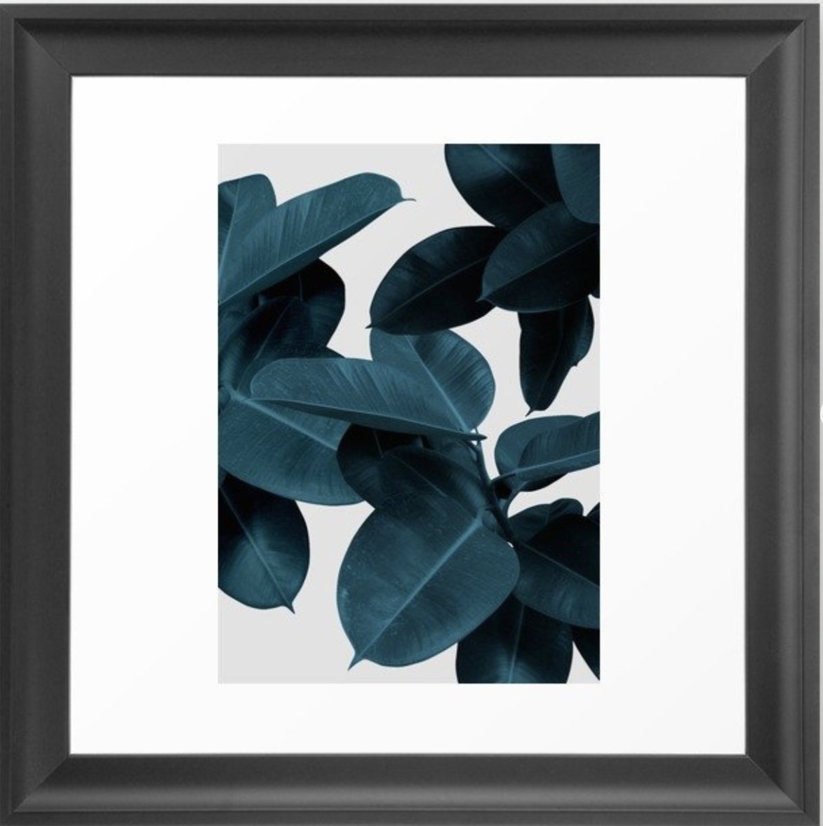 Indigo Plant Leaves Framed Art Print, 12" x 12" - Image 1
