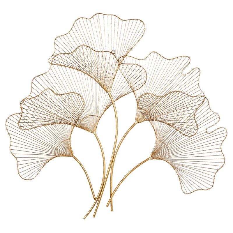 Floral Gold Metal Leaf Wall Décor, 36" X 33" - Image 0