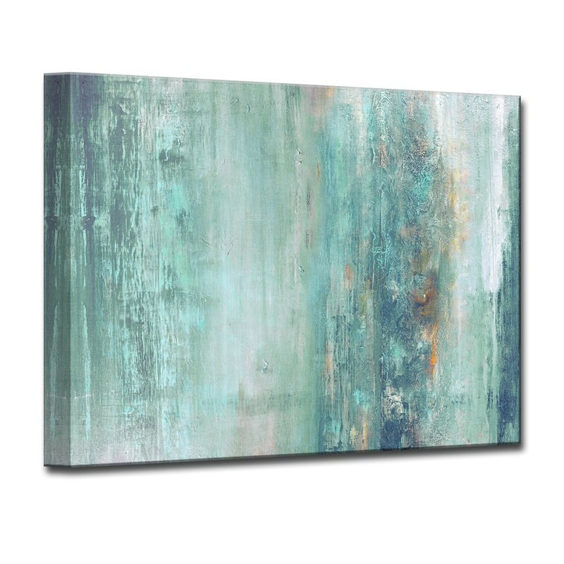 'Abstract Spa' Framed Graphic Art Print on Canvas Blue - Image 1