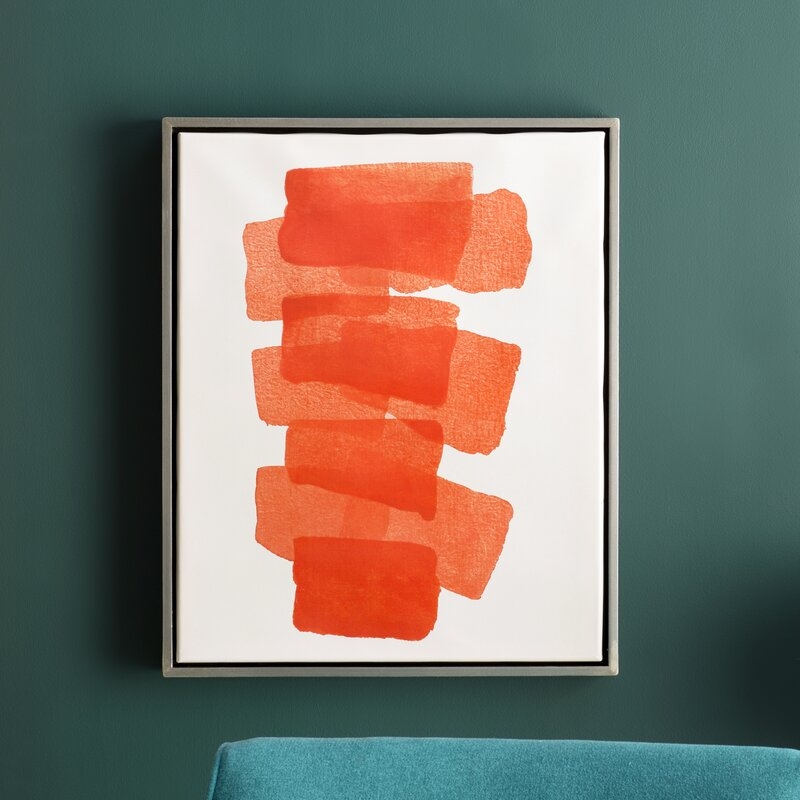Framed Painting Print on Canvas in Orange - Image 1