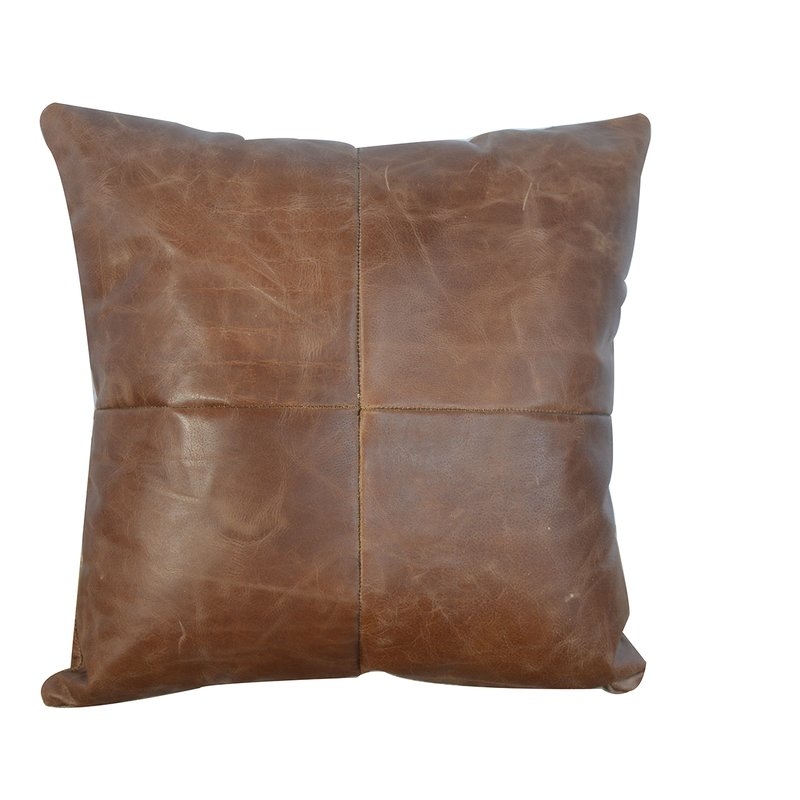 Tebin Leather Throw Pillow - Image 0