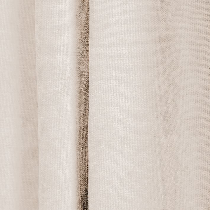 Worn Velvet Curtain, Ivory, 48"x 84" ,Unlined -Individual - Image 2