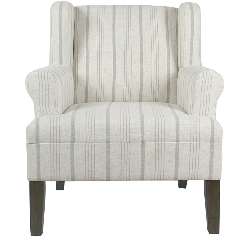 London Rolled Wingback Chair, Dove Gray - Image 1