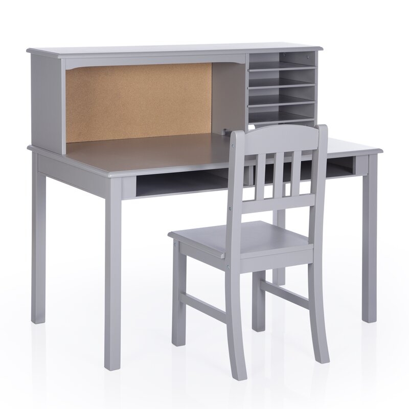 Glaser Kids Writing Desk and Chair Set with Kids Hutch - Image 6