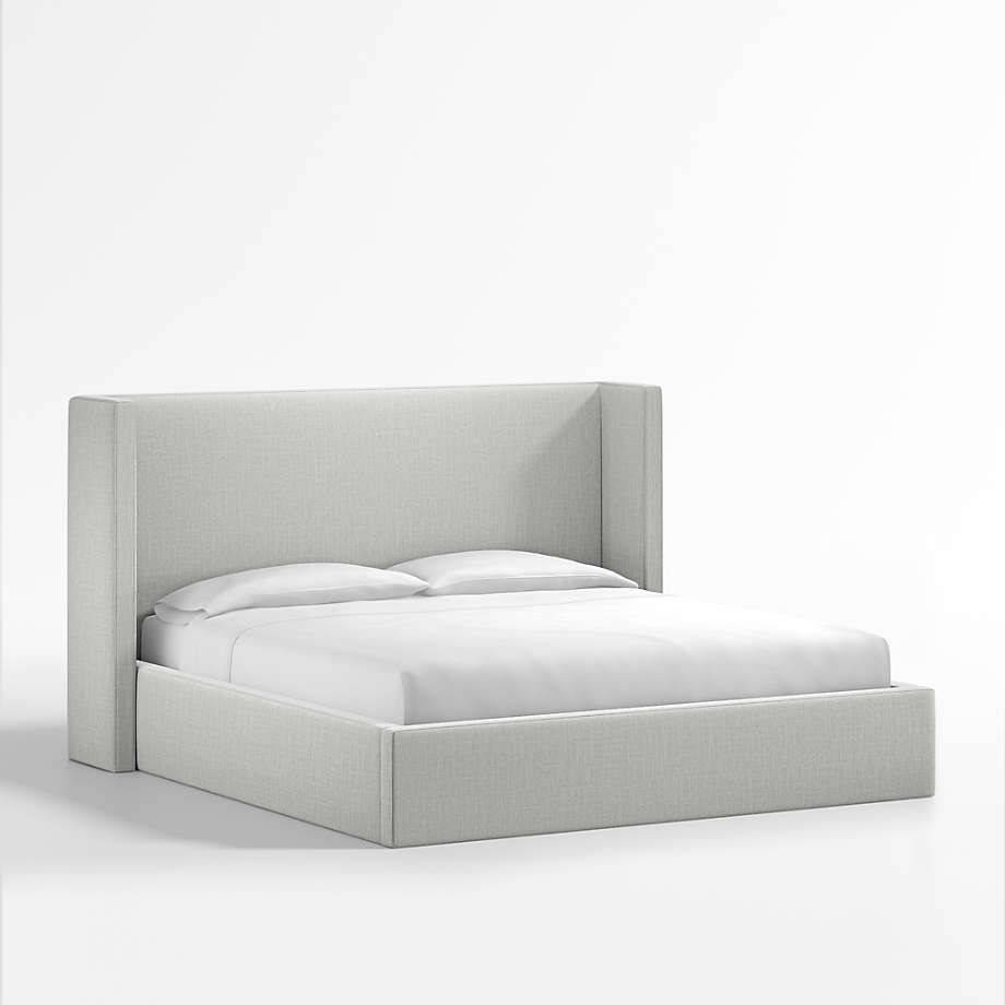 Arden Oyster Grey Upholstered King Bed with 52" Headboard - Image 1