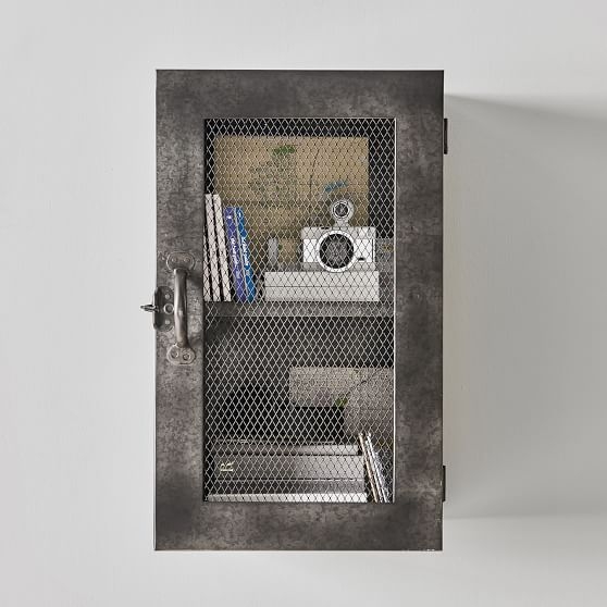 Industrial Wall Cabinet, Gunmetal - Image 0