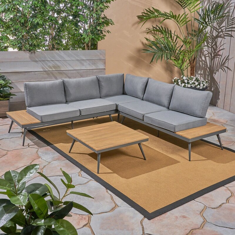 Carina 4 Piece Sectional Seating Group with Cushions - Image 0