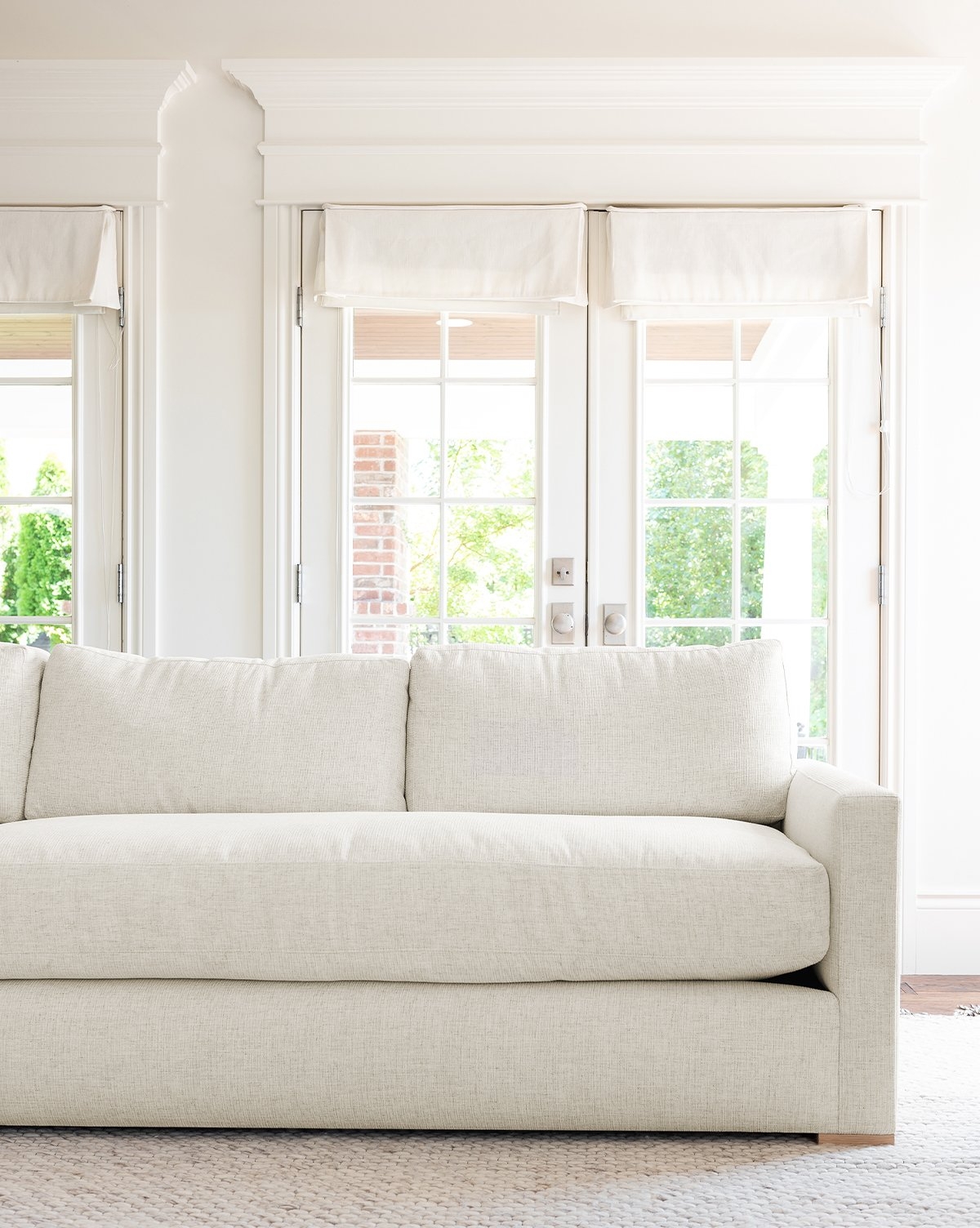 Macy Upholstered Sofa - Alabaster Crypton - Image 0