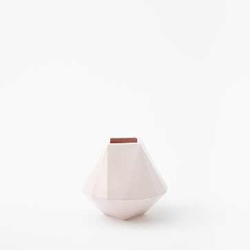 Faceted Porcelain Vase, 5.25", Dusty Blush - Image 1