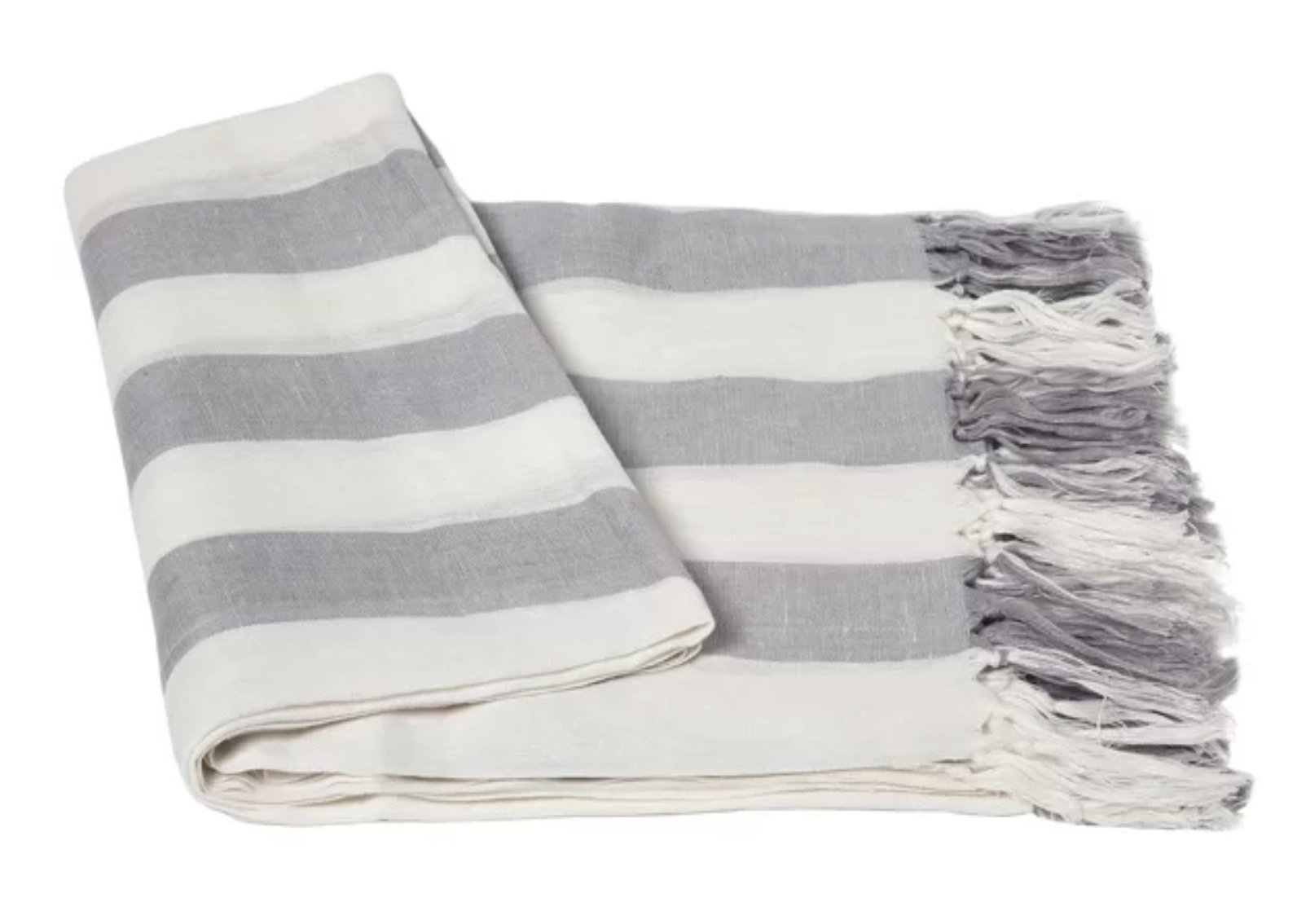 Stripe Linen Throw Blanket - Image 0