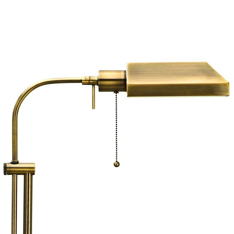Antique Brass Adjustable Pole Pharmacy Metal Floor Lamp - Image 2
