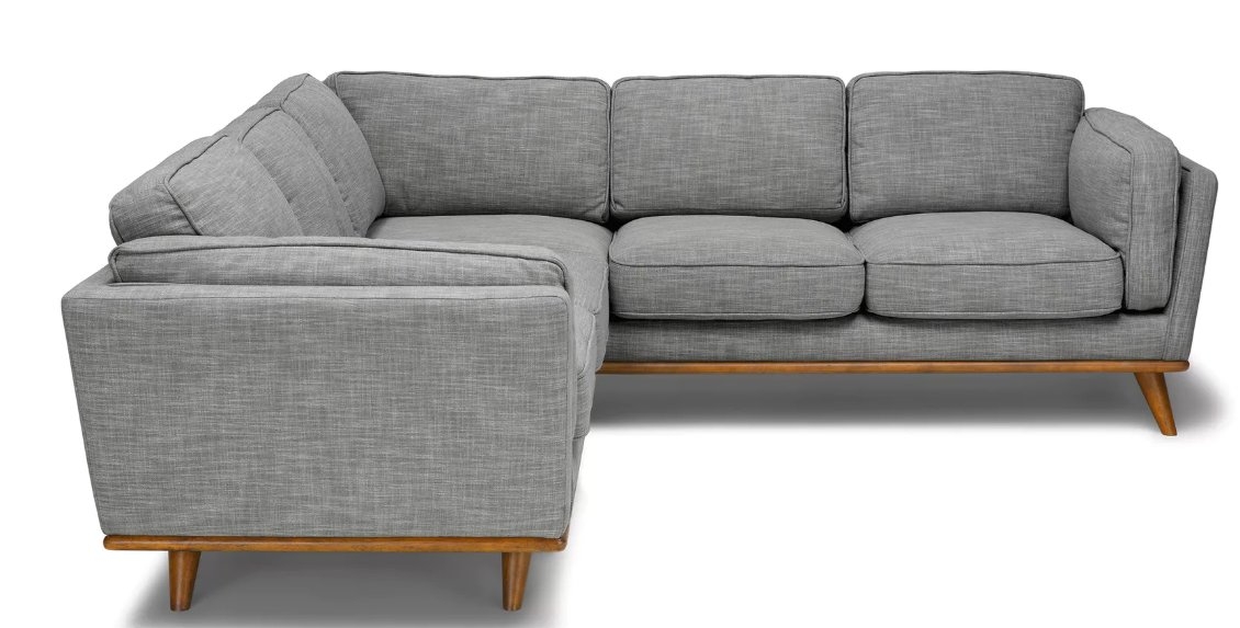 Timber Corner Sectional, Pebble Gray, 5+ Seater - Image 1