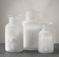 PHARMACY GLASS BOTTLE FROSTED (SET OF 3) - Image 0