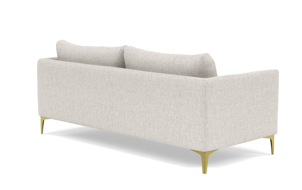 Owens sofa, 86", wheat cross weave, brass plated sloan L legs - Image 2