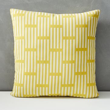 Outdoor Lattice Pillow, 18"x18", Citrus Yellow - Image 0
