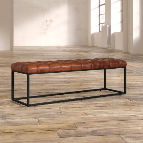 Lorilee Genuine Leather Bench - Image 2