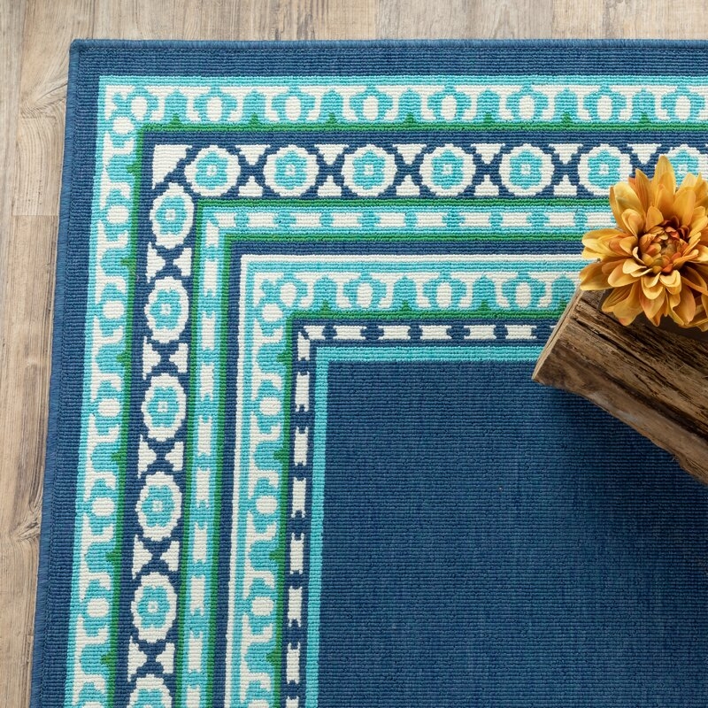 Mcbeth Navy/Green Indoor / Outdoor Area Rug - Image 2