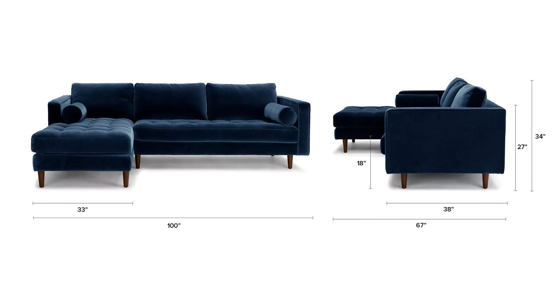 Sven Cascadia Blue Left Sectional Sofa - Image 1