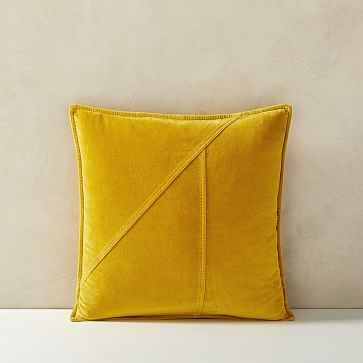 Washed Cotton Velvet Pillow Cover, Set of 2, Dark Horseradish, 18"x18" - Image 0