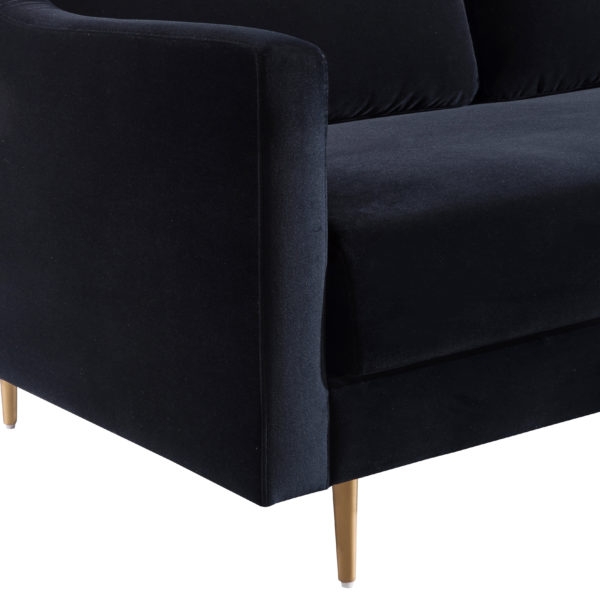 Milan Black Velvet Sofa - Image 7