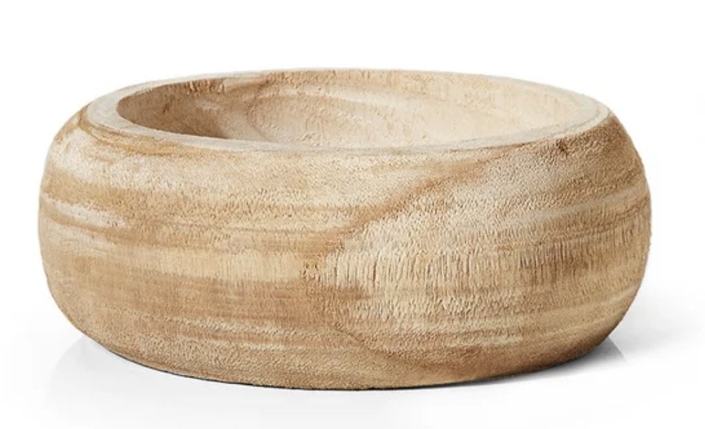 Nasser Wood Decorative Bowl in Beige - Image 0