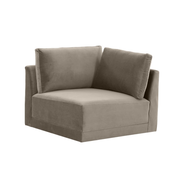 Heaven Velvet Taupe Corner Chair - Image 0