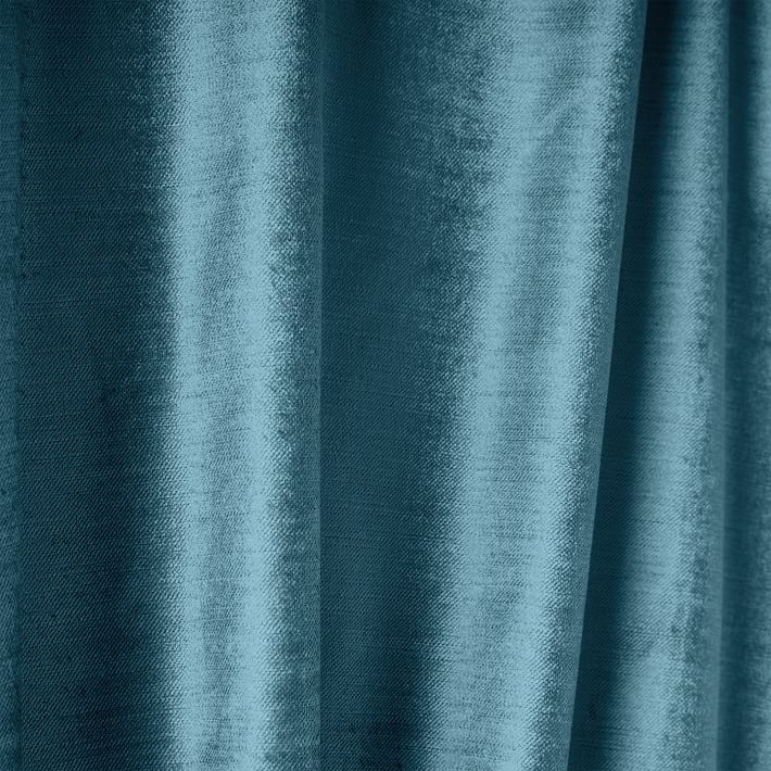 Luster Velvet Curtain, Set of 2, Regal Blue 48"x96" - Image 1