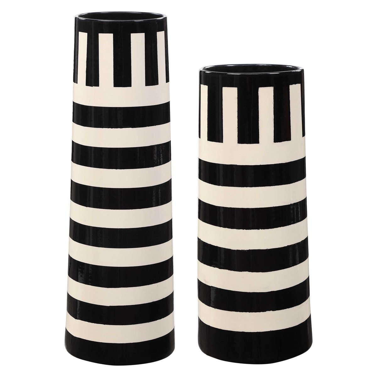Amhara Vases, Black & White, Set of 2 - Image 0