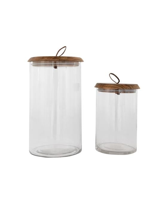 Leather Pull Lidded Jars S - Image 0