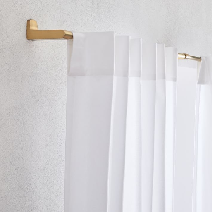 Cotton Canvas Curtain with Cotton Lining, White, 48"x96", Set of 2 - Image 2
