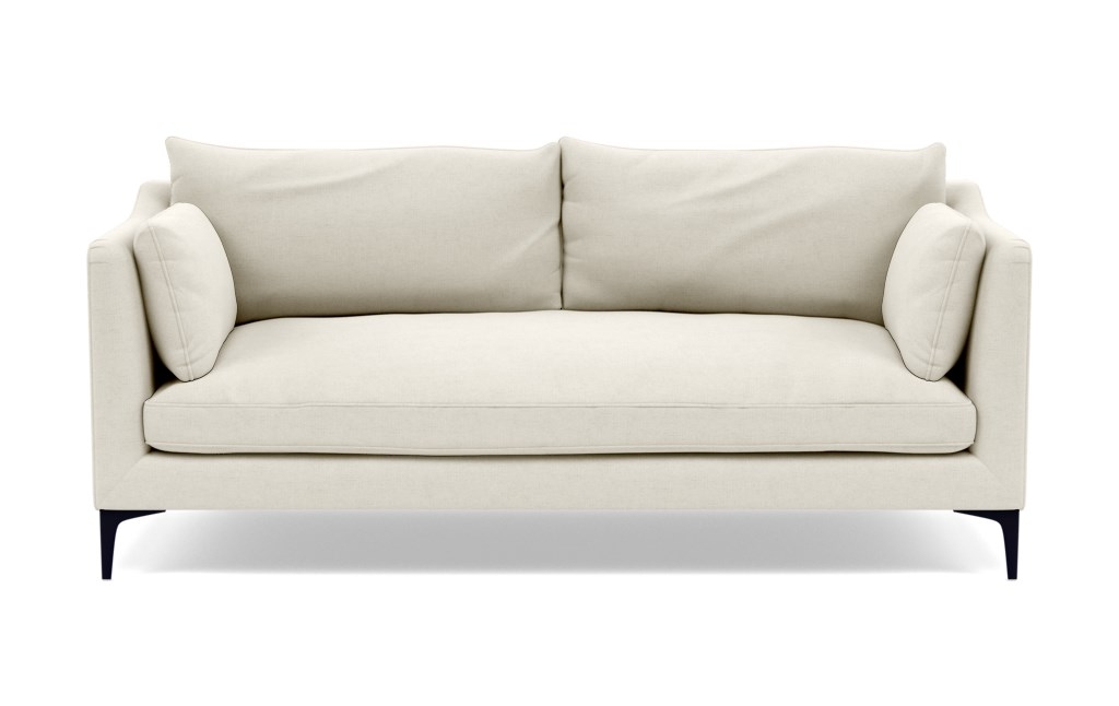 Caitlin by The Everygirl Sofa in Ivory Fabric with Brass Plated legs - 83" - Image 0