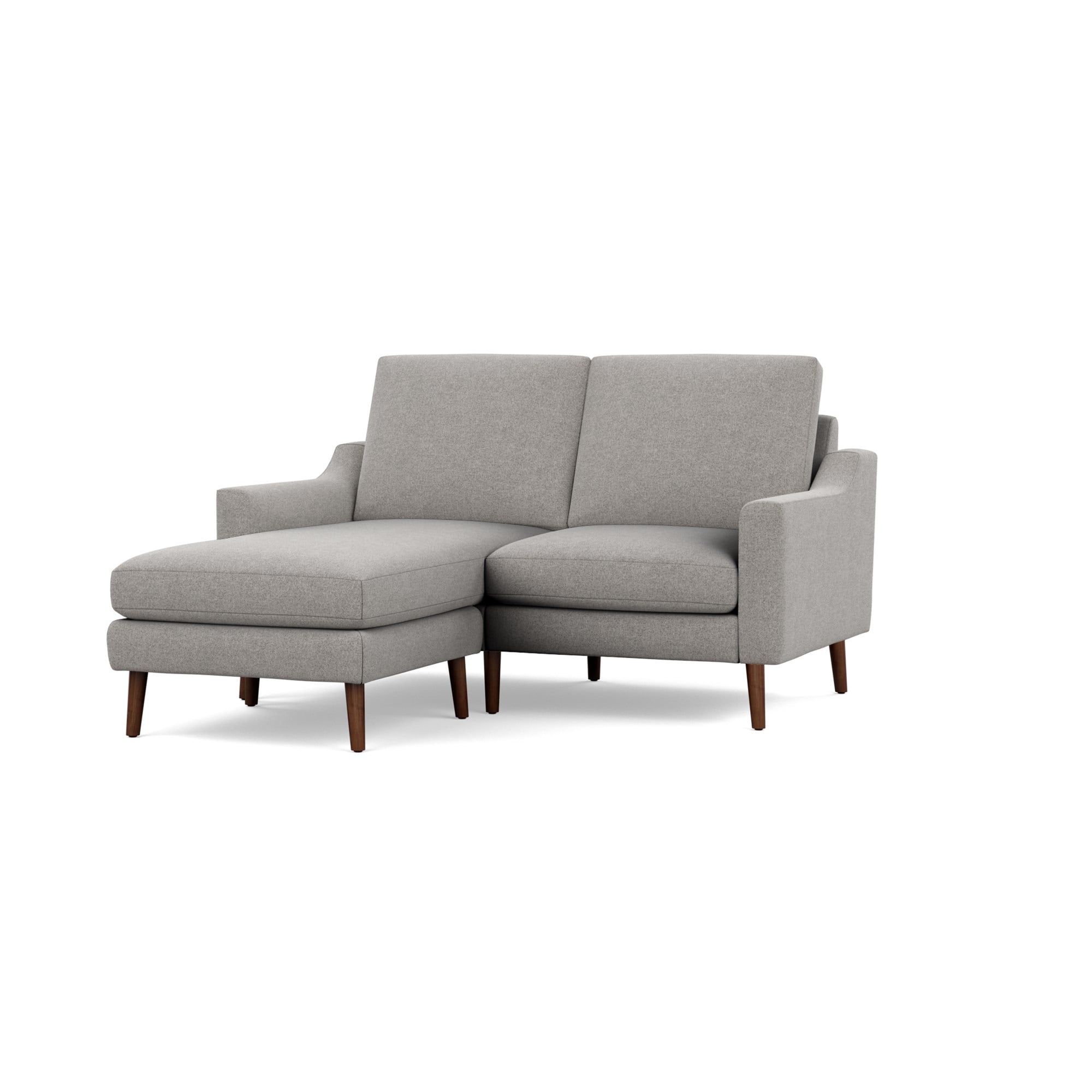 Nomad Loveseat with Chaise - Crushed Gravel - Performance Basketweave / Walnut - Wood / Slope - Image 0