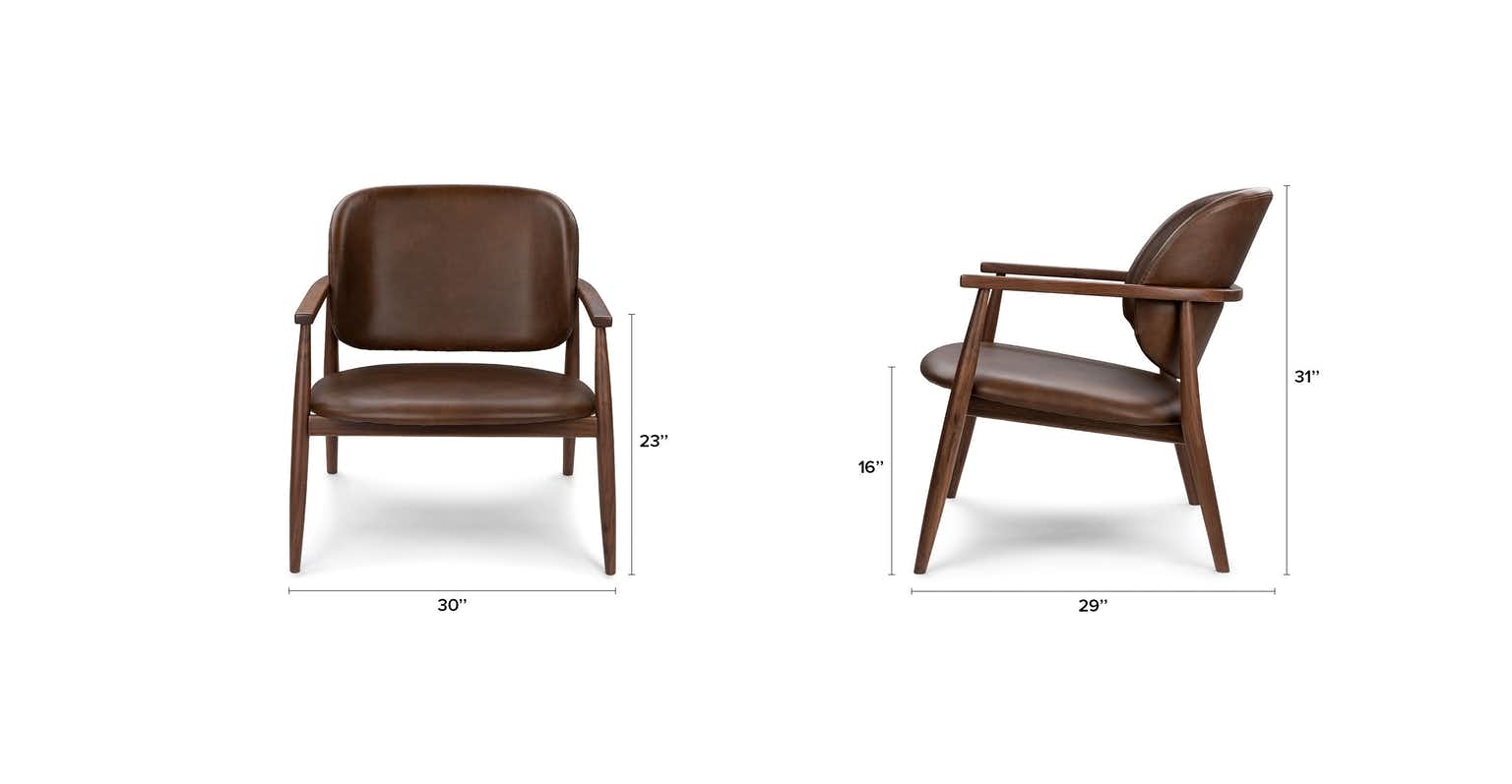 Levo brown leather lounge chair - Image 1