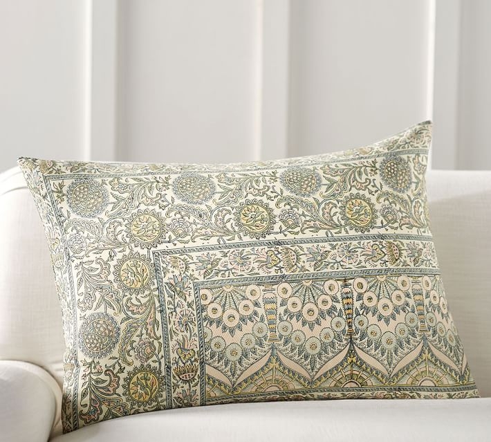 James Block Print Inspired Pillow Cover 20"x30" - Image 0