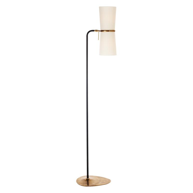 CLARKSON FLOOR LAMP - ANTIQUE BRASS & BLACK - Image 0