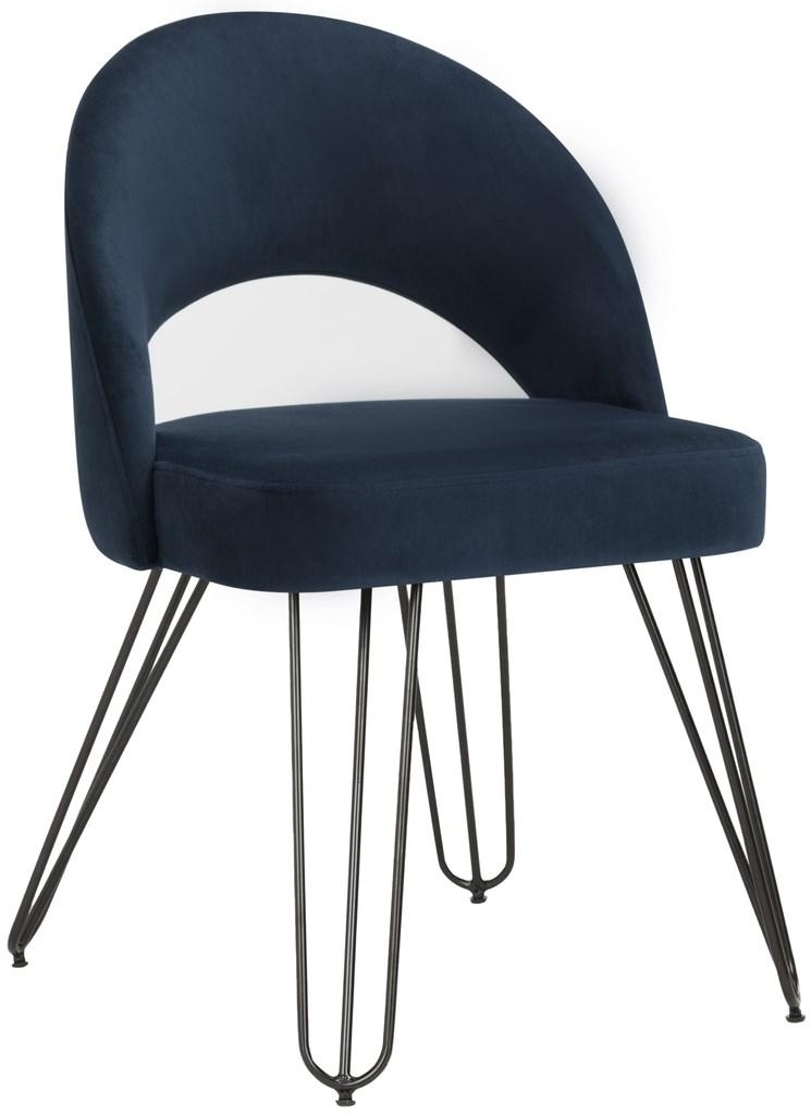 Jora Velvet Retro Dining Chair - Navy - Arlo Home - Set of 2 - Image 3