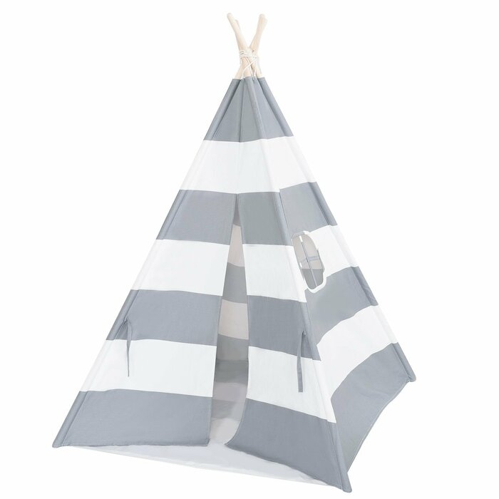 Triangular Play Tent with Carrying Bag - Gray - Image 0