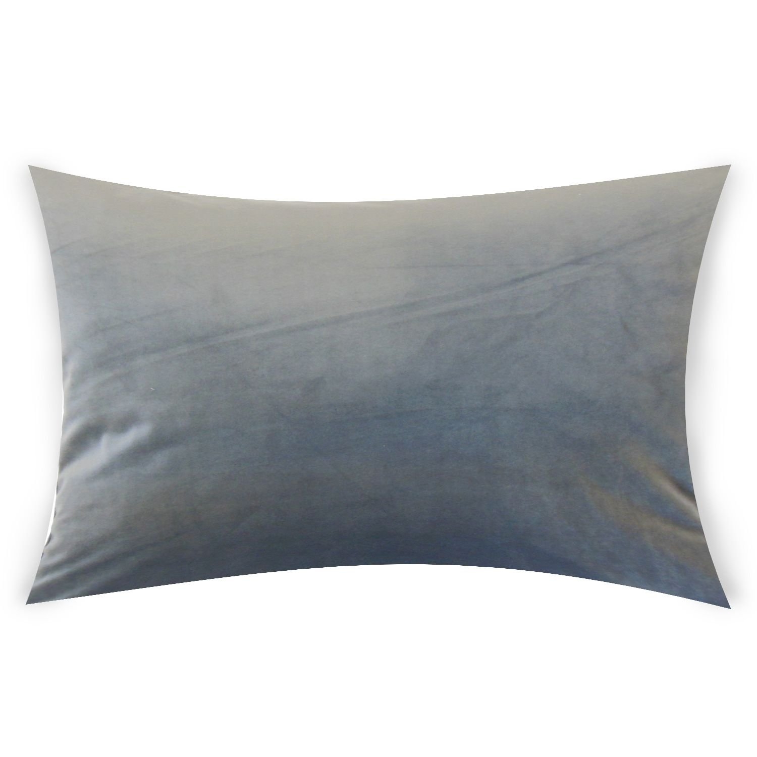 Classic Velvet Lumbar Pillow, Steel, 18" x 12" - Image 0