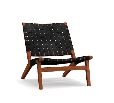 Fenton Leather Armchair, Black - Image 1