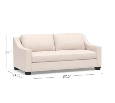 York Slope Arm Upholstered Grand Sofa 95.5" with Bench Cushion, Down Blend Wrapped Cushions, Chenille Basketweave Oatmeal - Image 5