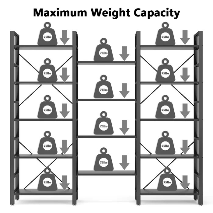 69" H x 70.86" W Steel Etagere Bookcase - Image 1