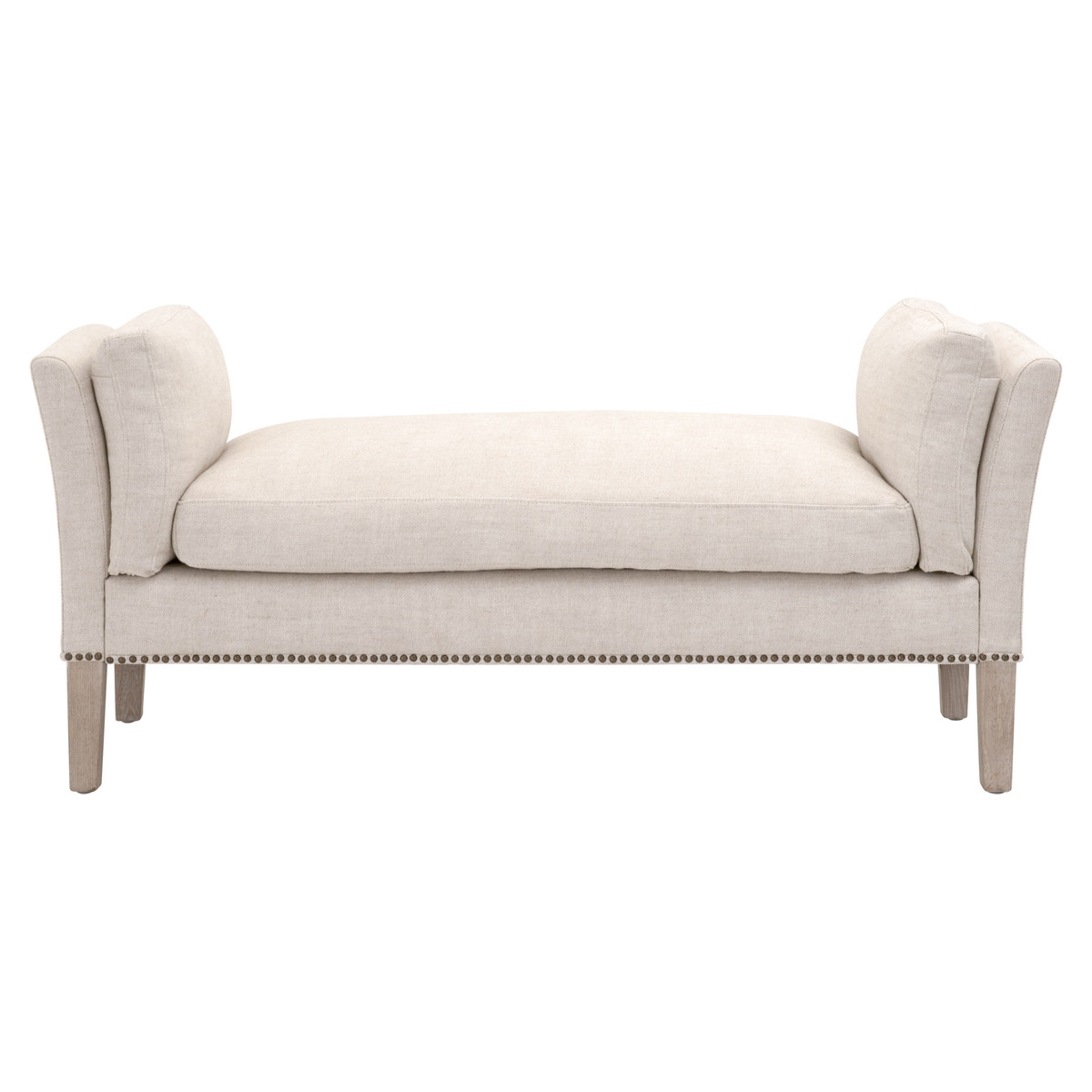 Warner Bench, Bisque French Linen, Natural Gray Ash - Image 0