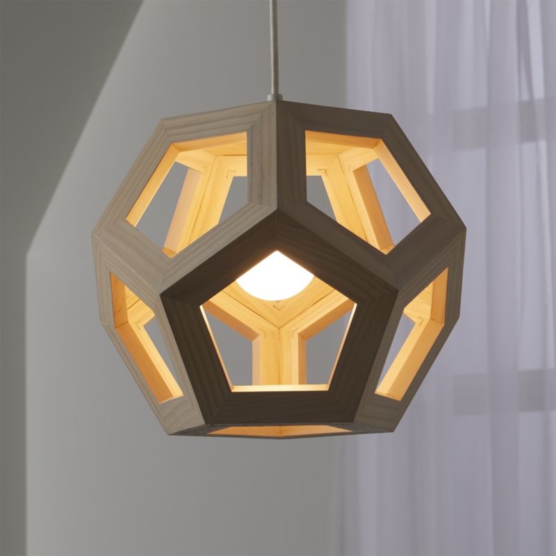 Wood Geometric Pendant Light - Image 2