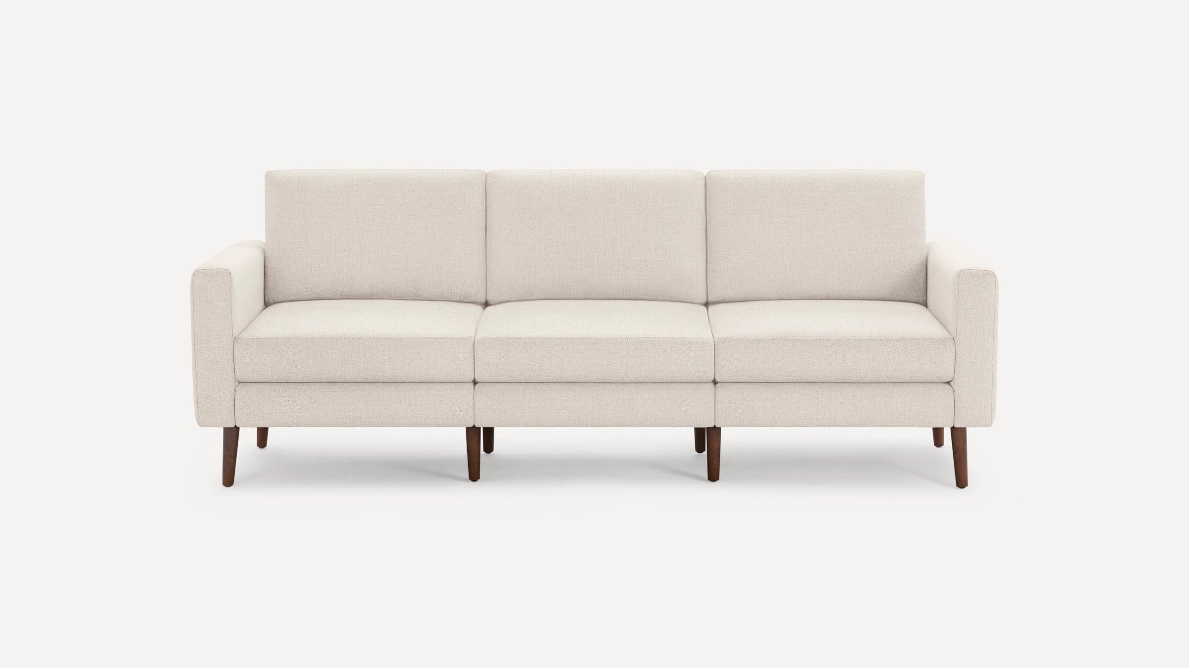 Block Nomad Sofa - Ivory, Block Arm, Walnut Legs, Flip Back Cushions - Image 0