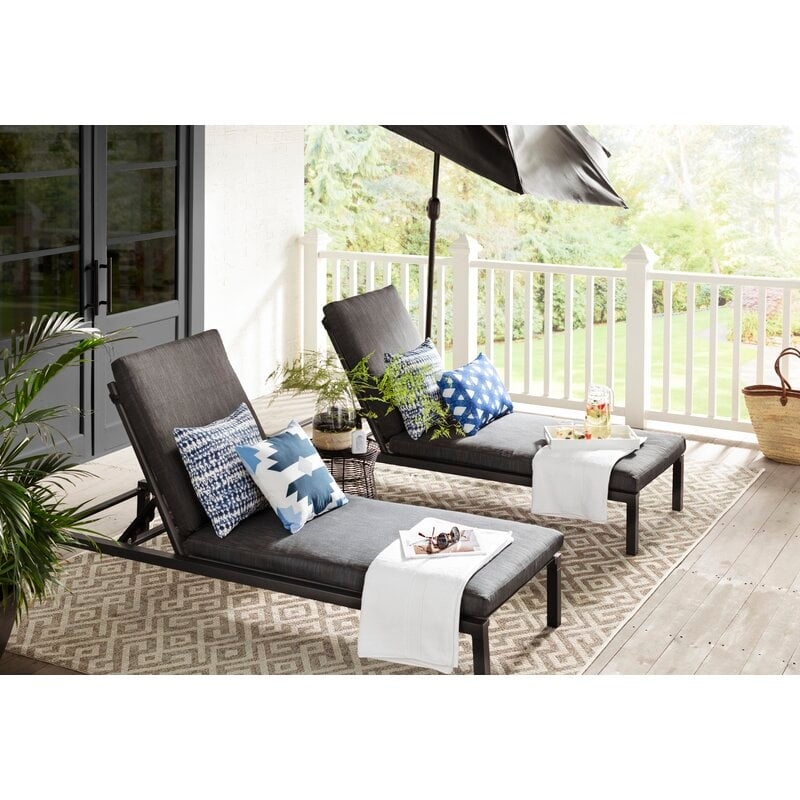 Mirando Sun Reclining Chaise Lounger Set with Cushions (Set of 2) - Image 0
