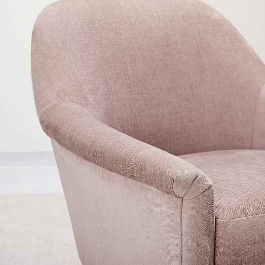 Phoebe Chair, Distressed Velvet, Light Pink - Image 4
