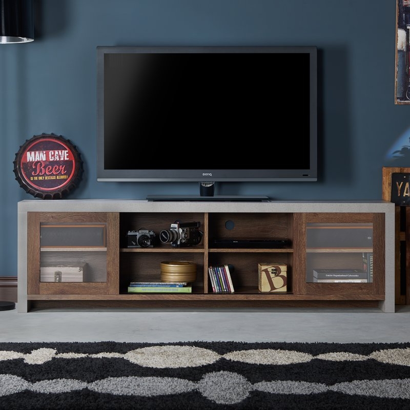 Behan Transitional 70.86" TV Stand - Distressed Walnut - Image 2