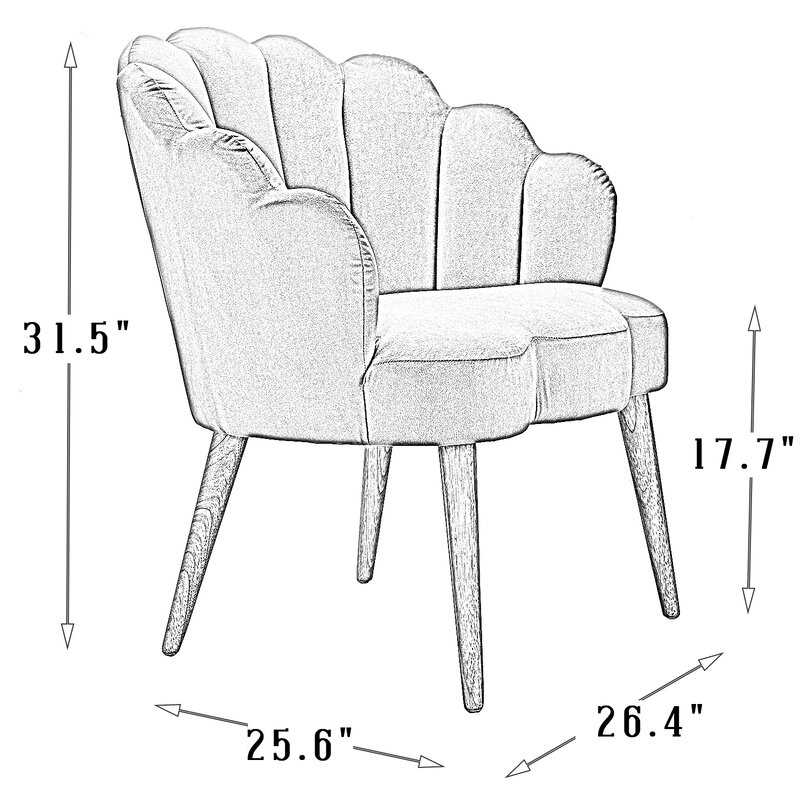 Lilly 26.4'' Wide Velvet Armchair - Image 3