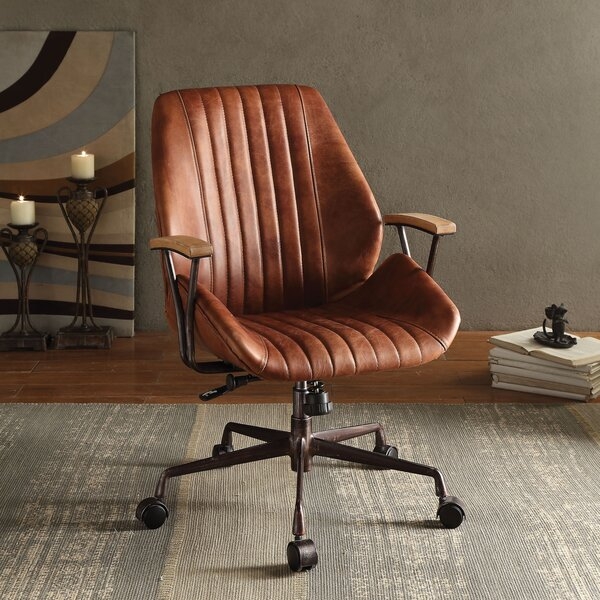 Kirbyville Genuine Leather Task Chair - cocoa leather - Image 0