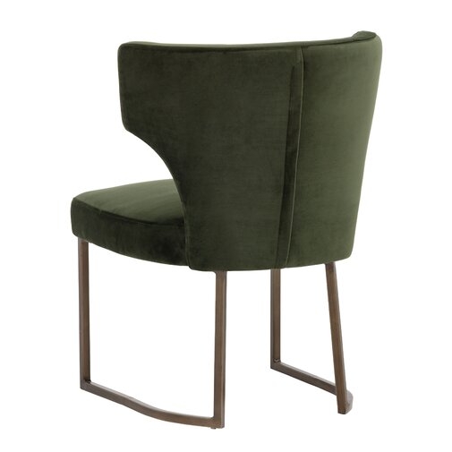 YORKVILLE DINING CHAIR  ANTIQUE BRASS  MOSS GREEN FABRIC - Image 2